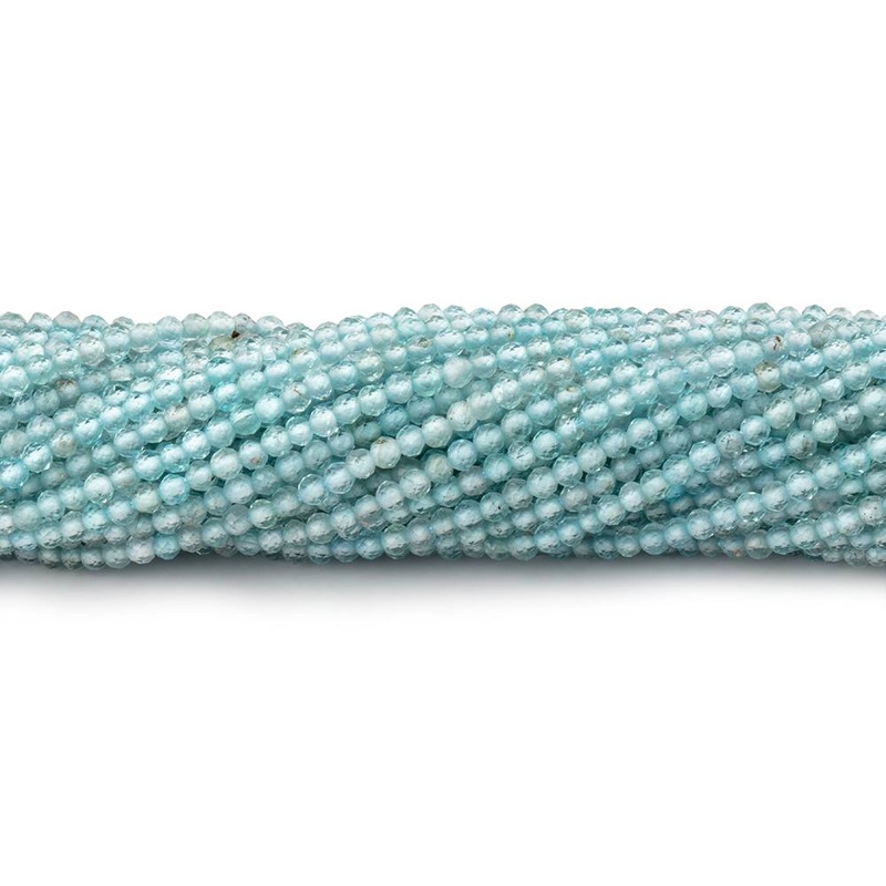 2mm Apatite Micro Faceted Round Beads 12.5 inch 190 pieces AA (ONLINE ORDER ONLY)