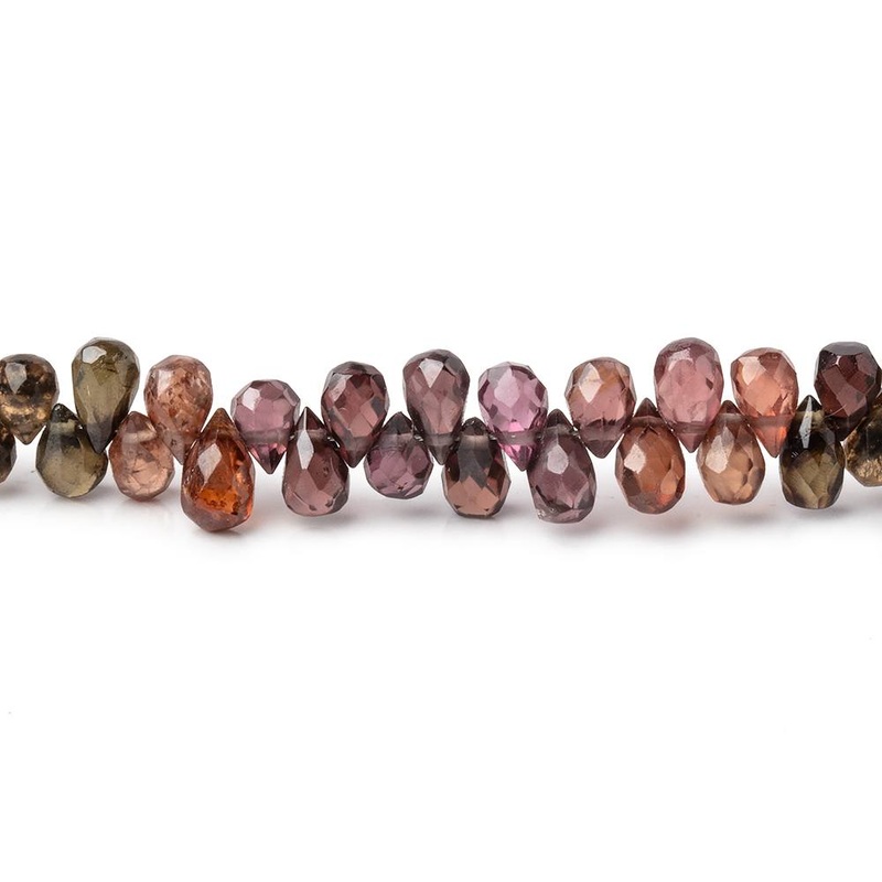 5x3mm Multi Color Tourmaline Faceted Tear Drop Beads 8 inch 108 pieces (ONLINE ORDER ONLY)