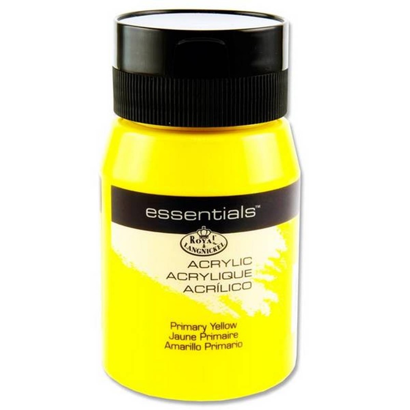 **Essentials 500ml Acrylic Pot  Primary Yellow