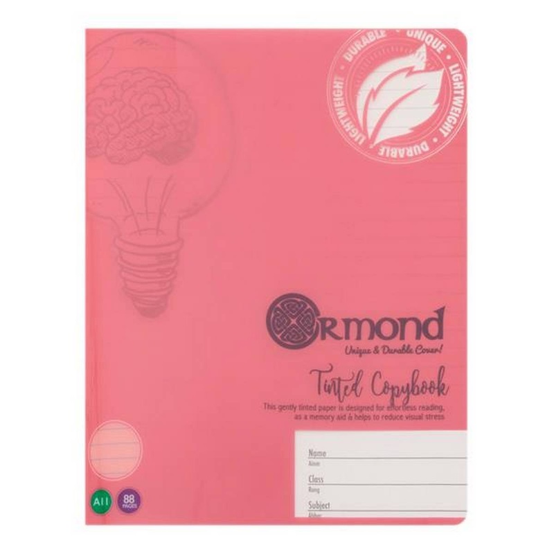 Ormond A11 88pg Visual Memory Aid Copy Book  Pink