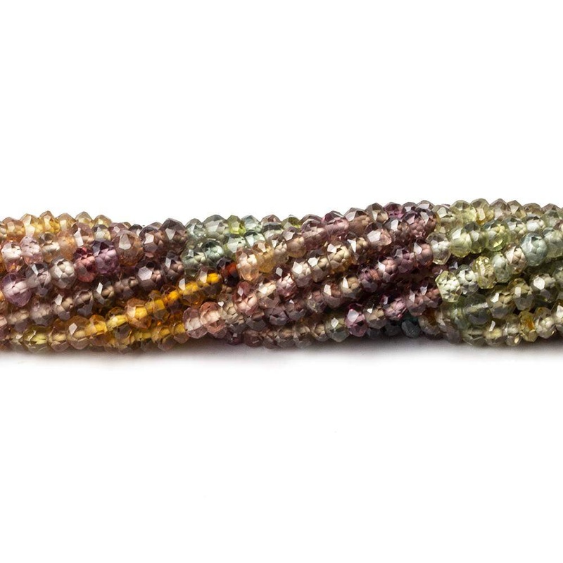 3mm Multi Gemstone Faceted Rondelle Beads 13 inch 150 pcs (ONLINE ORDER ONLY)