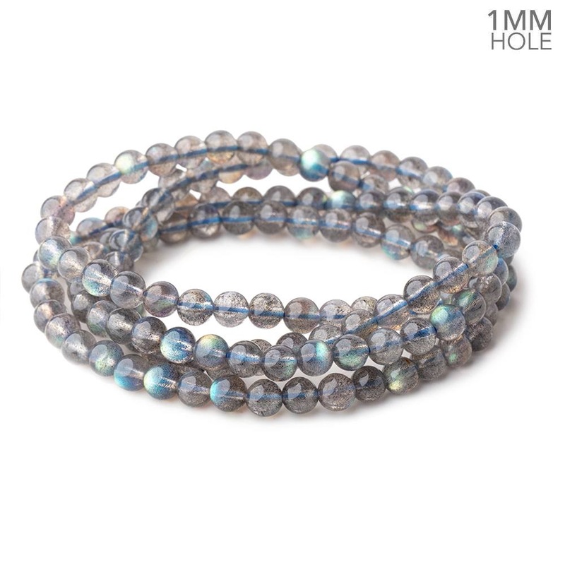 5.5mm Labradorite Plain Round Beads 15.5 inch 136 pieces 1mm hole (ONLINE ORDER ONLY)