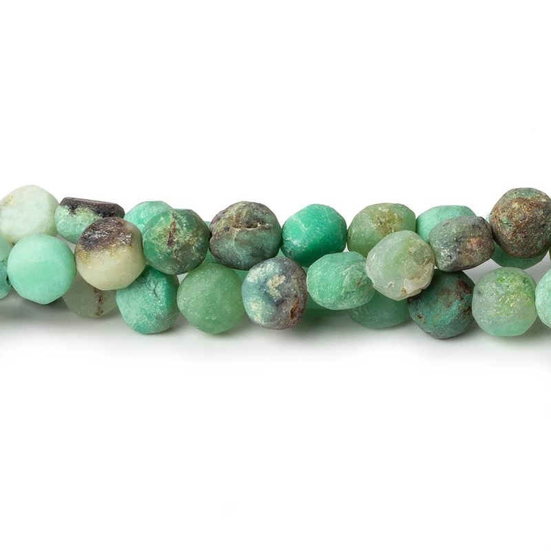 6-6.5mm Matte Chrysoprase & Matrix plain coins 7.5 inch 32 beads A (ONLINE ORDER ONLY)