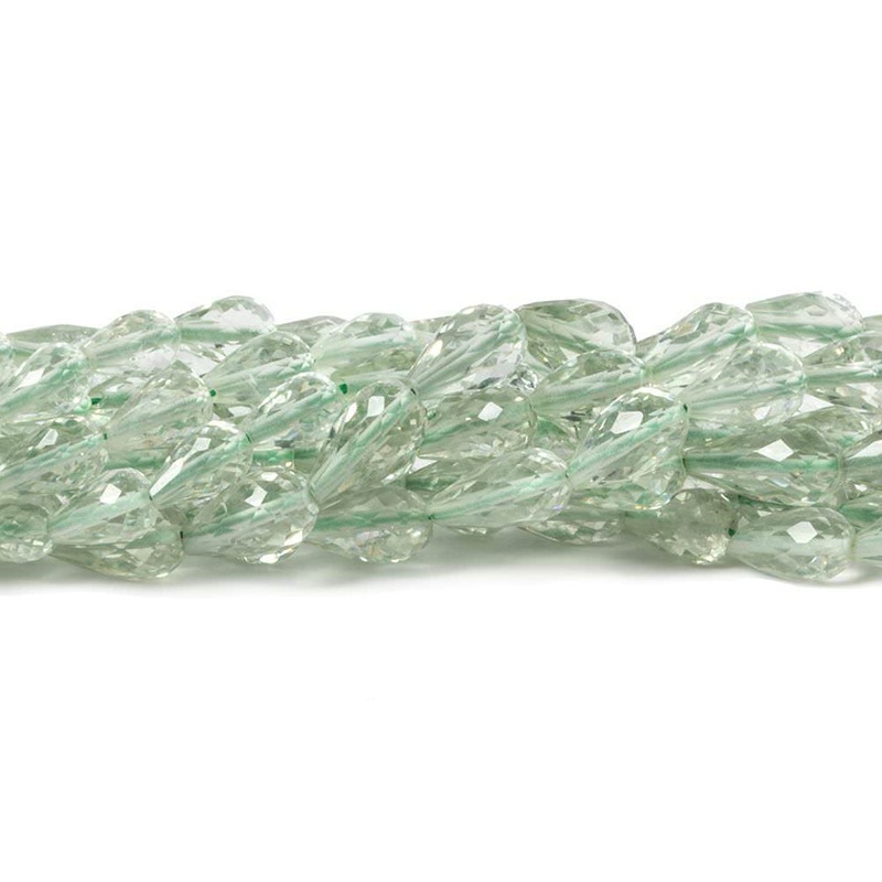 6×4-8x4mm Prasiolite Faceted Straight Drilled Tear Drop 16 inch 59 pieces (ONLINE ORDER ONLY)