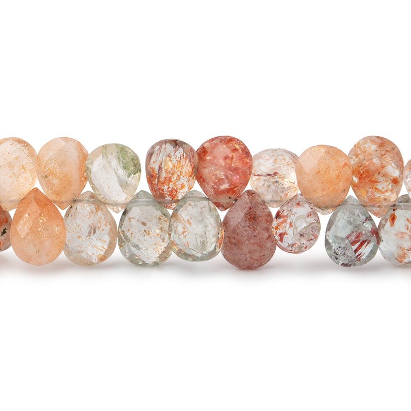7×5-9x6mm Multi Color Sunstone Faceted Pear Beads 7.5 inch 66 pieces (ONLINE ORDER ONLY)