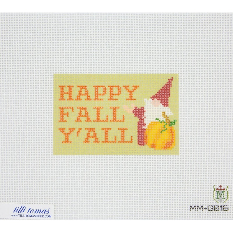 Happy Fall Yall Needlepoint Canvas  2.75×4.25, 18 Mesh by Misty Morrow (ONLINE ORDER ONLY)