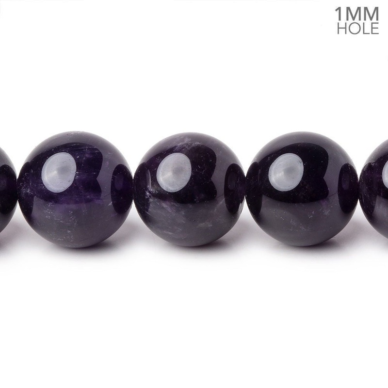 12mm Amethyst Plain Round Beads 15 inch 32 pieces AAA 1mm Hole (ONLINE ORDER ONLY)