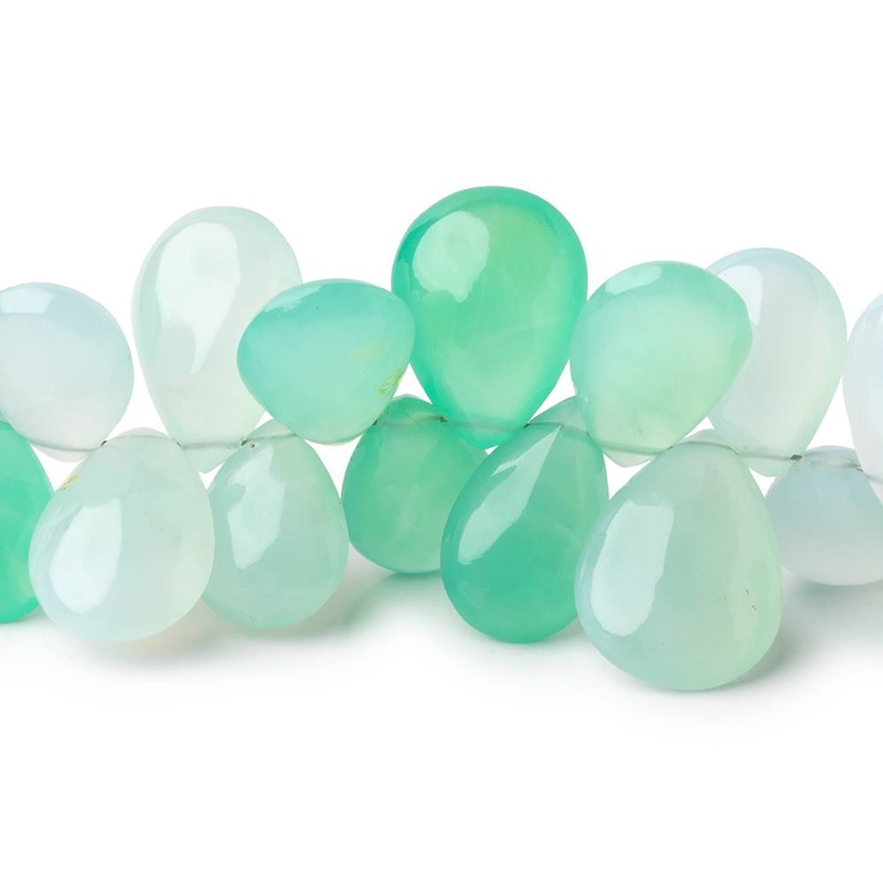 7×6-16x10mm Chrysoprase Plain Pear Beads 7.5 inch 54 pieces AAA (ONLINE ORDER ONLY)