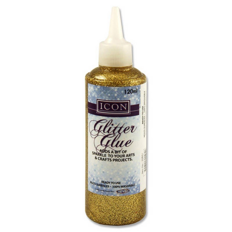 Icon 120ml Glitter Glue  Gold