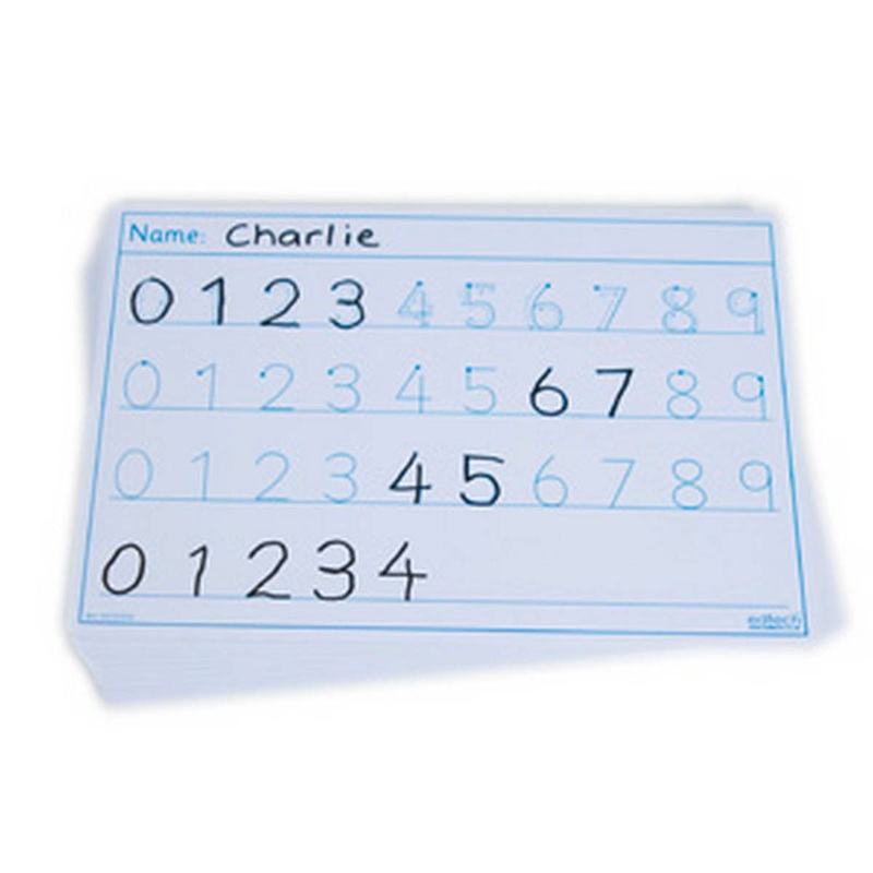 Number Tracing Write n Wipe Boards Pack of 30