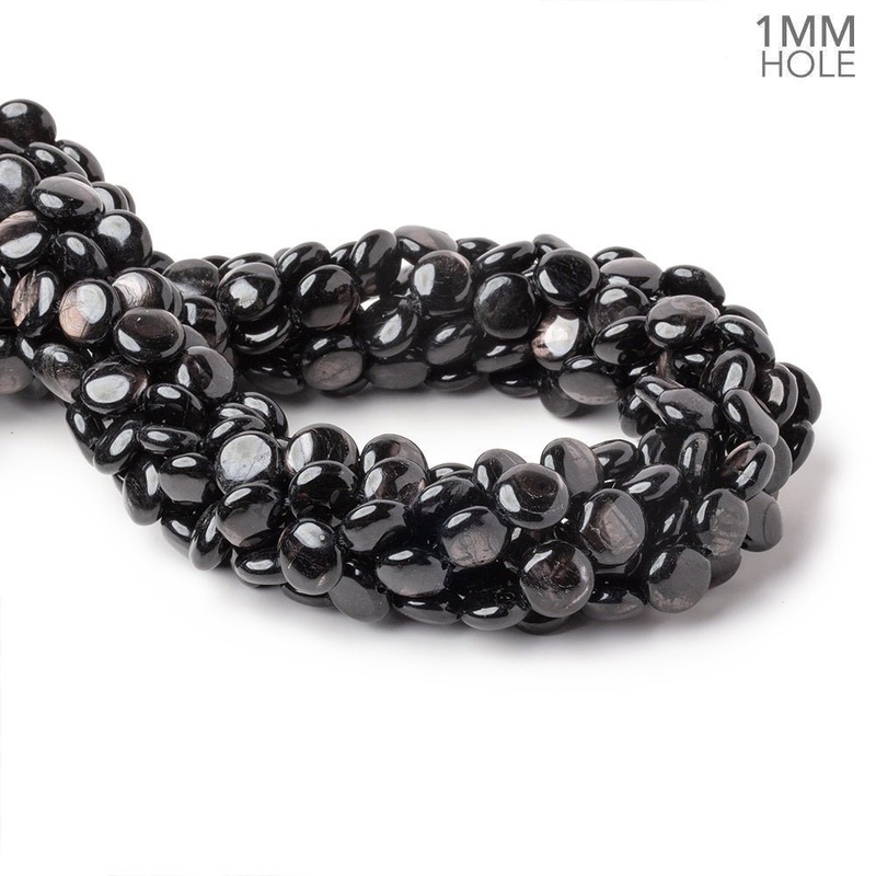 10mm Hypersthene Plain Coin Beads 15.5 inch 40 pieces 1mm Drill Hole (ONLINE ORDER ONLY)