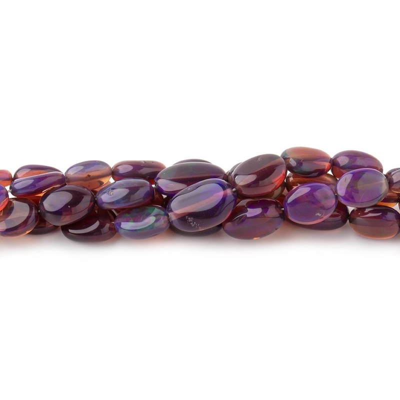 4×3-10x8mm Purple Ethiopian Opal Plain Oval Beads 18 inch 75 pieces (ONLINE ORDER ONLY)
