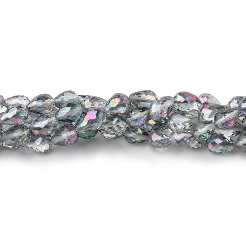 5x7mm Mystic White Topaz Straight Drill Faceted Tear Drops 7.5 inch 30 beads (ONLINE ORDER ONLY)