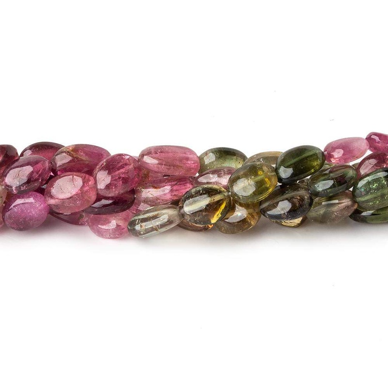 8x5mm Multi Color Tourmaline Plain Nugget Beads 15 inch 50 pcs (ONLINE ORDER ONLY)