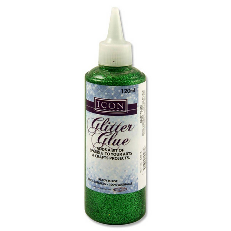 Icon 120ml Glitter Glue  Green