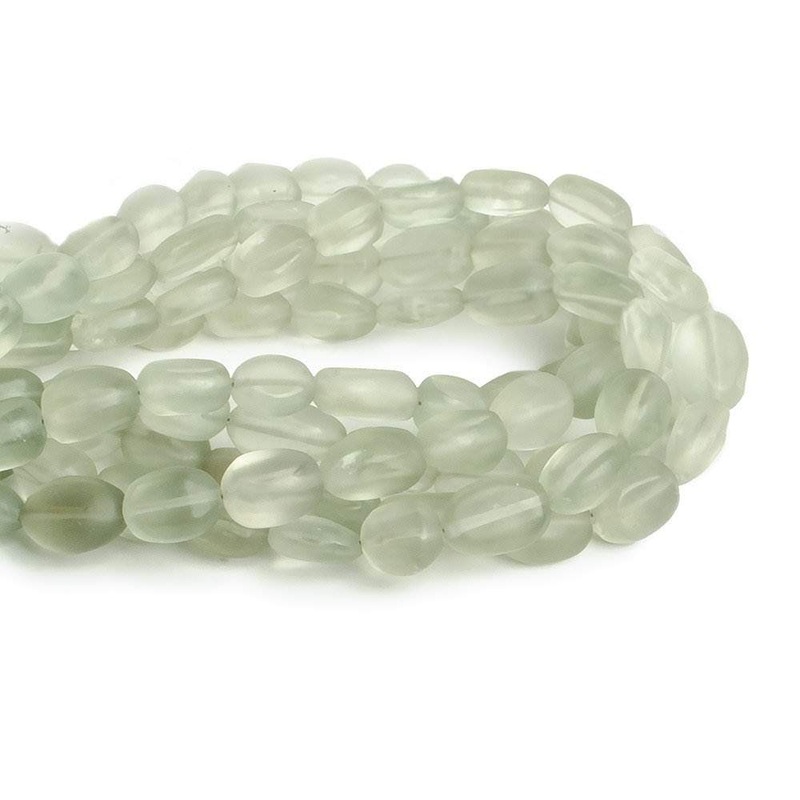 Matte Prasiolite straight drilled plain nugget beads 8 inch 21 pieces (ONLINE ORDER ONLY)
