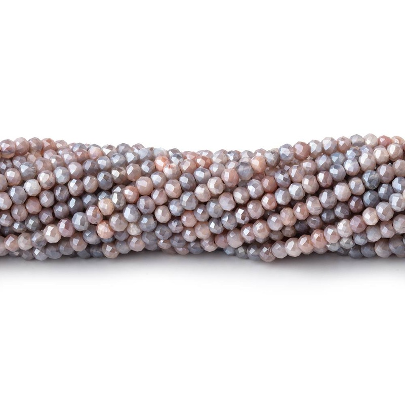 2.5mm Mystic Chocolate Moonstone Micro Faceted Rondelles 12.5 inch 172 Beads (ONLINE ORDER ONLY)