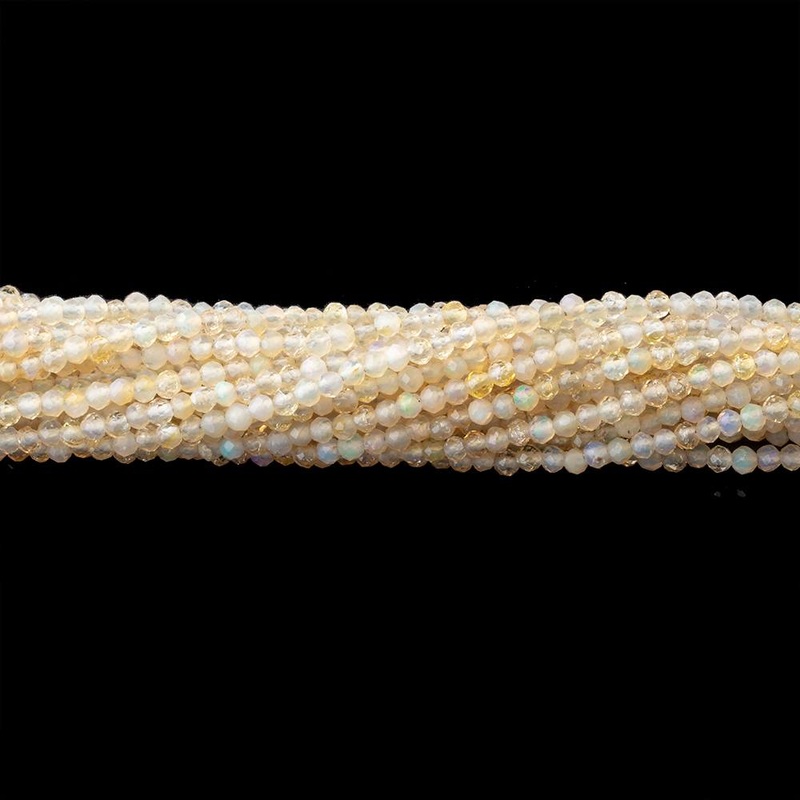 2mm Ethiopian Opal Micro Faceted Rondelle Beads 16 inch 248 pieces (ONLINE ORDER ONLY)