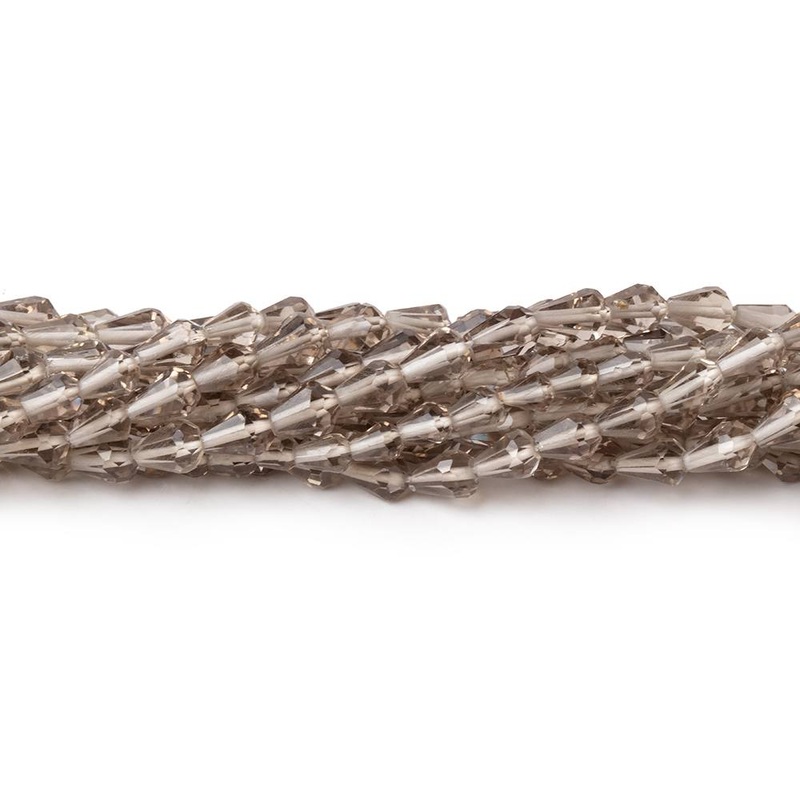 3.5-5mm Smoky Quartz Straight Drill Tear Drop 14.5 inch 63 Beads (ONLINE ORDER ONLY)