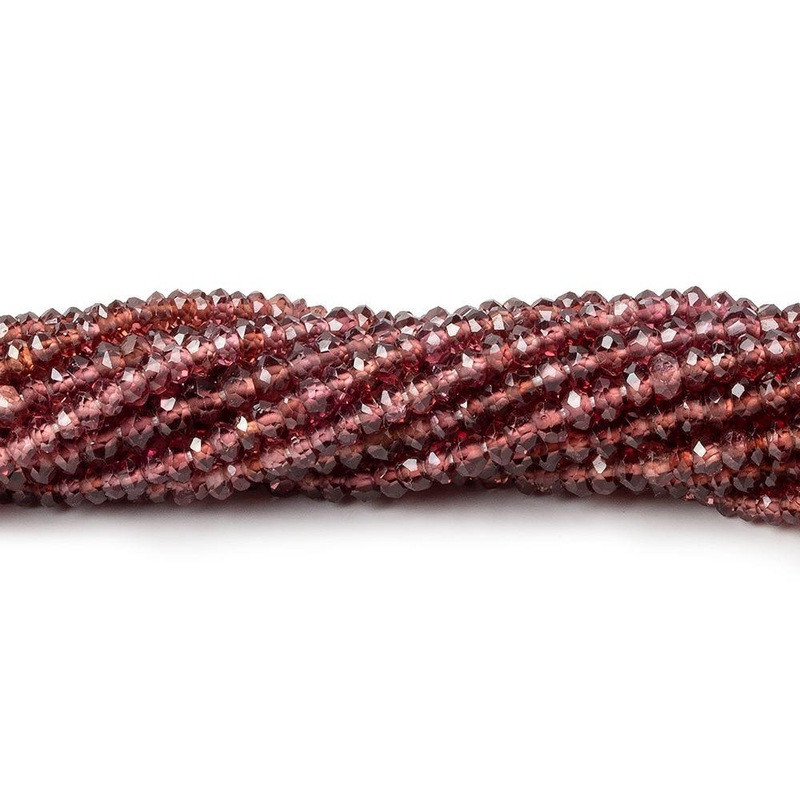 3mm Garnet faceted rondelle beads 14.5 inch 154 beads (ONLINE ORDER ONLY)