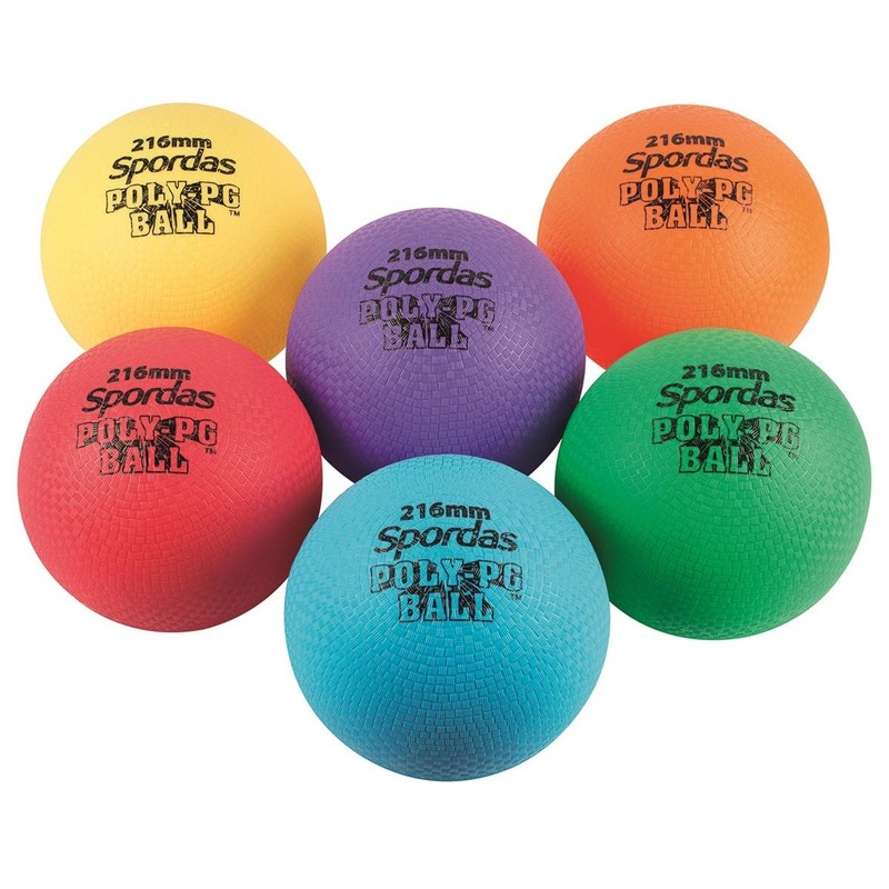 Set of 6 Coloured Poly PG Balls 12.7cm