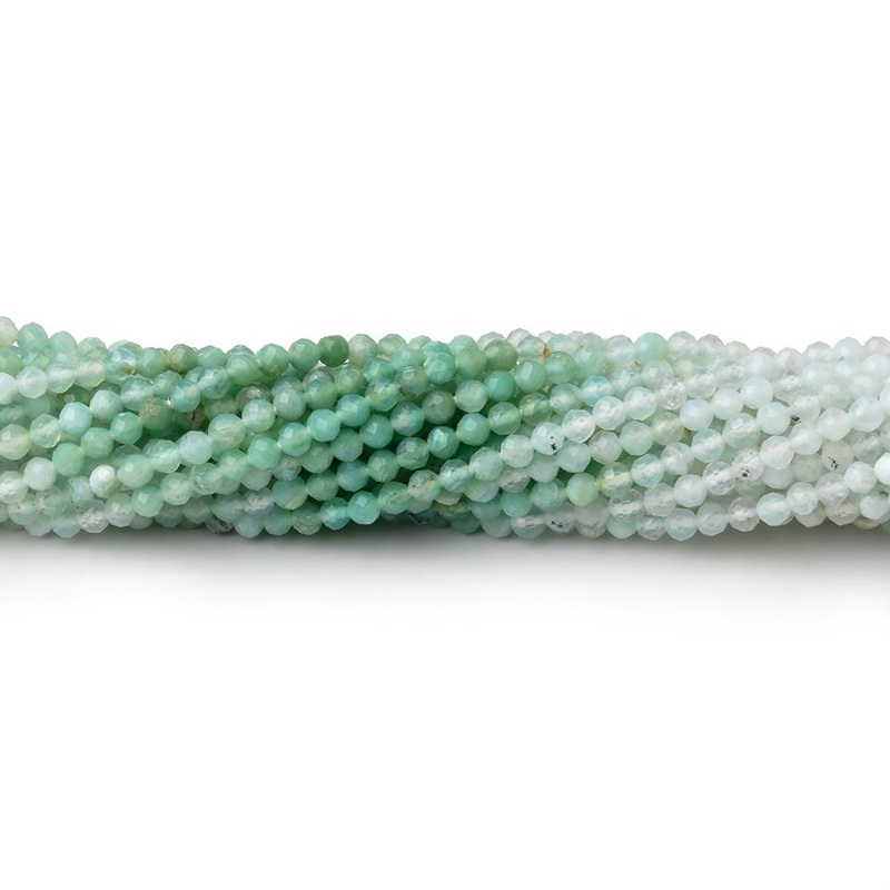 2.5mm Blue Peruvian Opal Micro Faceted Round Beads 16 inch 186 pieces (ONLINE ORDER ONLY)