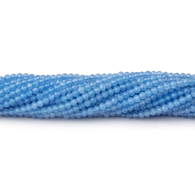 2.5mm Santorini Blue Chalcedony Micro Faceted Rondelles 12.5 inch 150 beads (ONLINE ORDER ONLY)