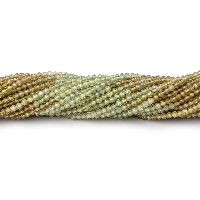 2mm Grossular Garnet Micro Faceted Round Beads 11.5 inch 174 pieces (ONLINE ORDER ONLY)