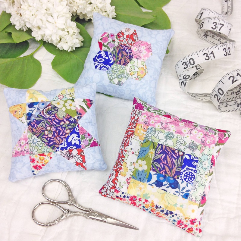 Liberty Patchwork Pincushion Kit  Set of 3 (ONLINE ORDER ONLY)