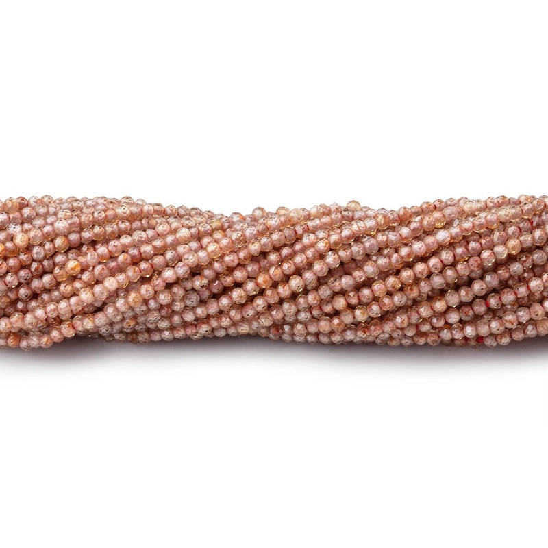 1.5mm Red Zircon Micro Faceted Rondelle Beads 12.5 inch 233 pieces AA (ONLINE ORDER ONLY)