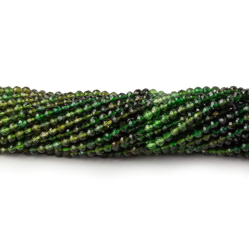 2.5mm Shaded Chrome Tourmaline micro faceted round beads 12.5 inch 133 pieces (ONLINE ORDER ONLY)