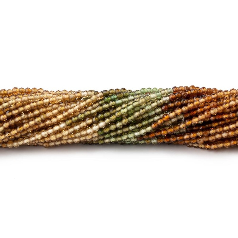 2mm Multi Color Tourmaline Micro Faceted Round Beads 12 inch 169 pieces AAA (ONLINE ORDER ONLY)