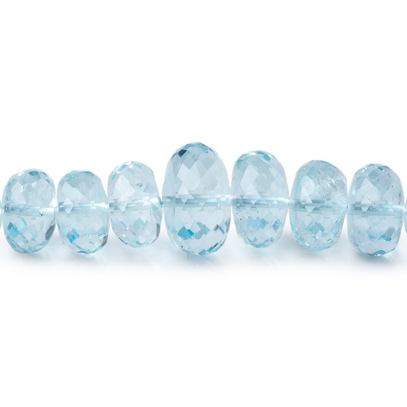 5-10mm Aquamarine Faceted Rondelle Beads 16 inch 100 pieces AAA (ONLINE ORDER ONLY)