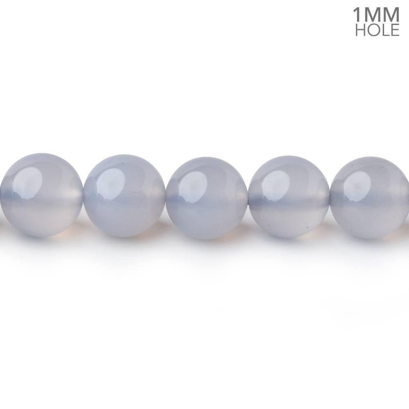 8mm Turkish Blue Chalcedony Plain Round Beads 15.5 inch 50 pieces (ONLINE ORDER ONLY)