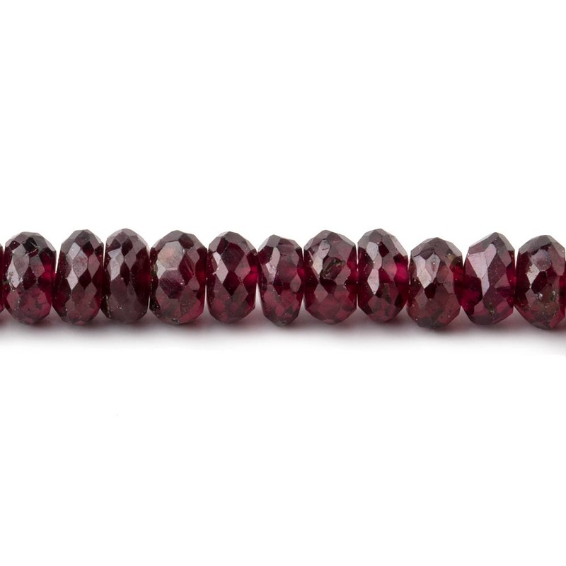 5.5mm Rhodolite Garnet Faceted Rondelle Beads 16 inch 142 pieces (ONLINE ORDER ONLY)