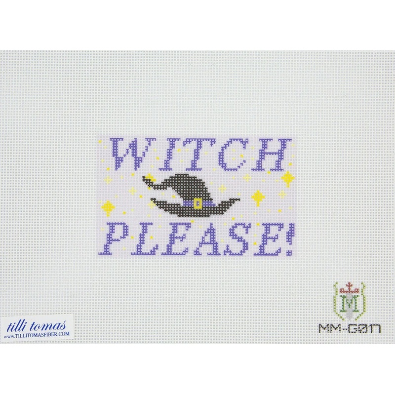 Witch, Please! Needlepoint Canvas  2.75×4.25, 18 Mesh by Misty Morrow (ONLINE ORDER ONLY)