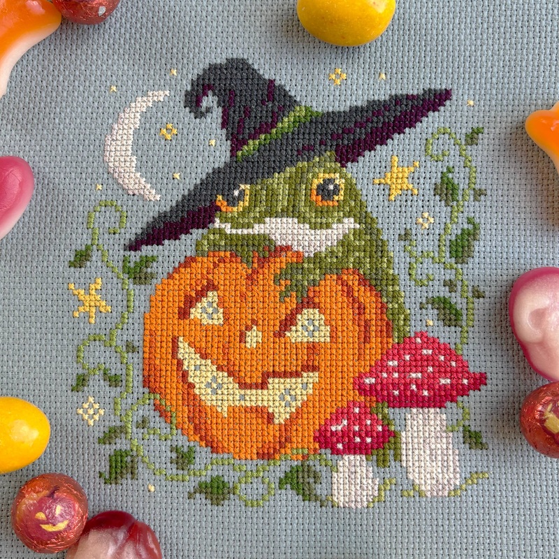 Love Poppet  Pumpkin Toad Cross Stitch Kit (ONLINE ORDER ONLY)