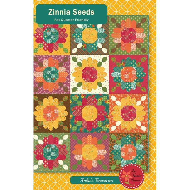 Zinnia Seeds Quilt Pattern by Ankas Treasures for Moda Fabrics (ONLINE ORDER ONLY)