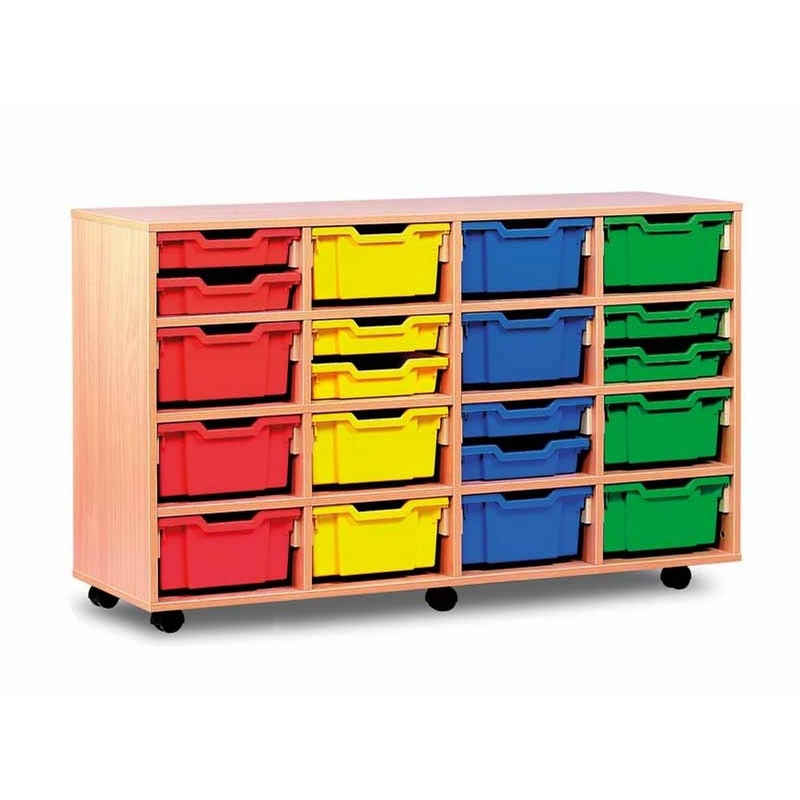 12 Deep and 8 Shallow Unit Coloured Tray Combination Unit