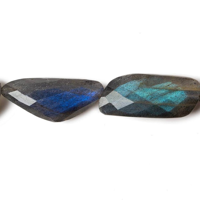14×13-20x13mm Black Labradorite straight drill faceted nuggets 8 inch 8 beads (ONLINE ORDER ONLY)