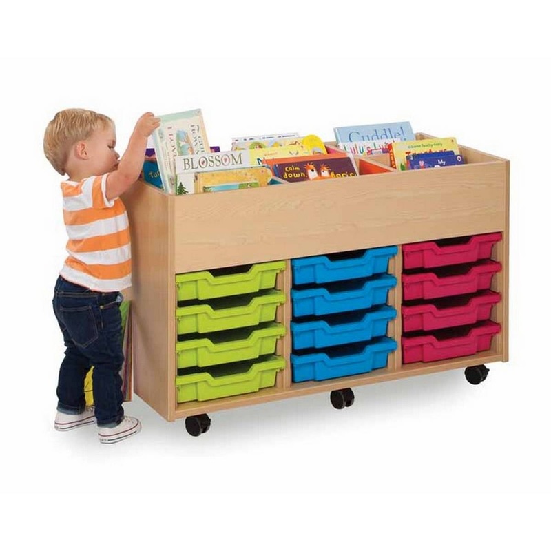 6 Bay Kinderbox with 12 or 6 deep Trays Coloured