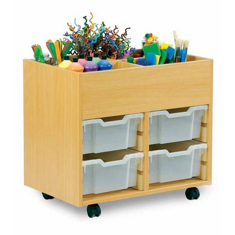 Small Art Storage Unit with top Storage and 4 Trays