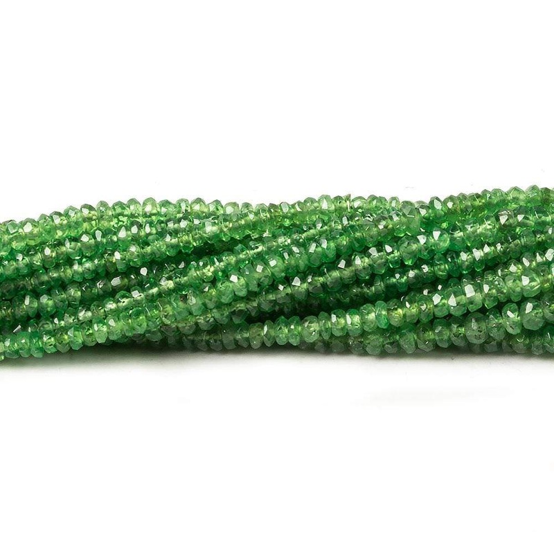 2.5-3mm Tsavorite Garnet faceted rondelles 16 inch A (ONLINE ORDER ONLY)