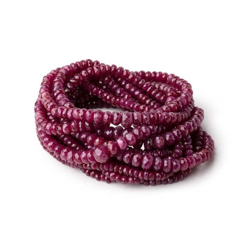 2.5-5.5mm Ruby Faceted Rondelle Beads 18 inch 233 pieces (ONLINE ORDER ONLY)