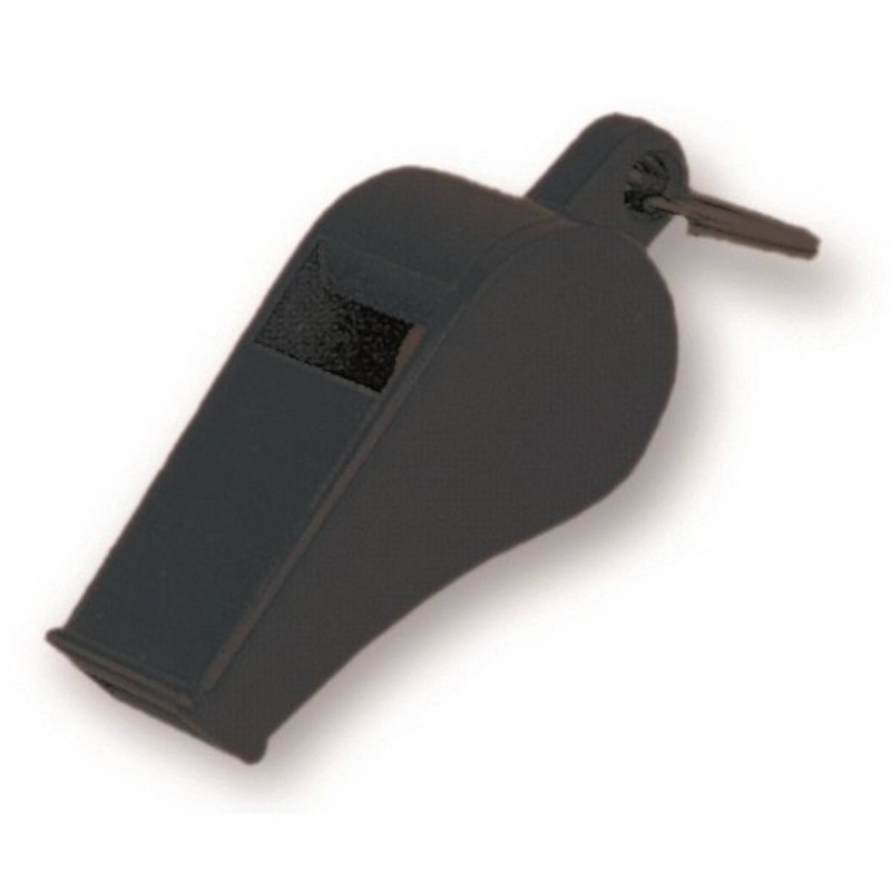 Set of 12 Black Plastic Whistles