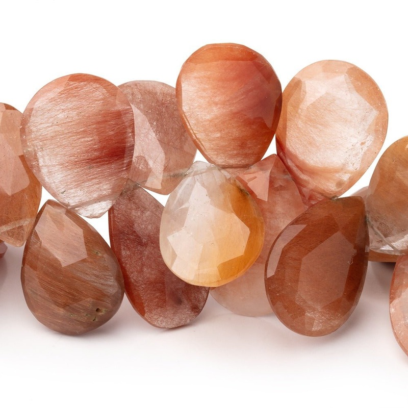 19×13-22x15mm Rutilated Quartz Faceted Pear Beads 8 inch 34 pieces (ONLINE ORDER ONLY)