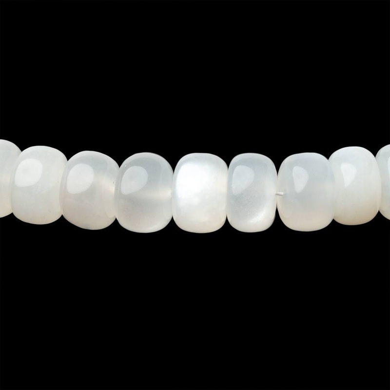 5.5-8mm White Moonstone Plain Rondelle Beads 16 inch 90 pieces (ONLINE ORDER ONLY)