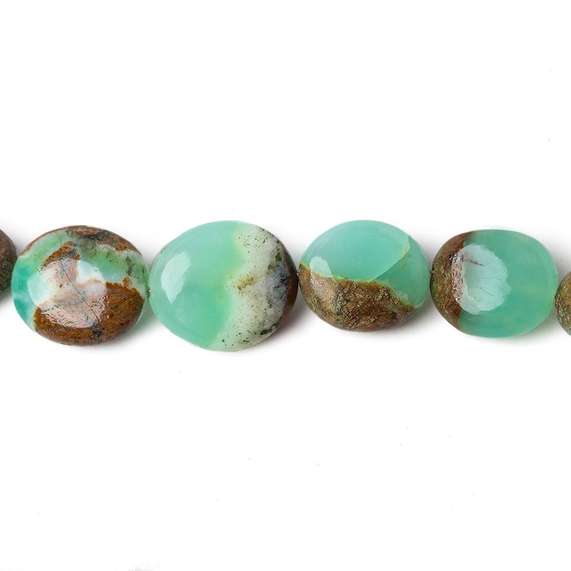 9×7-15x13mm Chrysoprase and Iron Ore Matrix plain nugget beads 18 inch 40 pieces A (ONLINE ORDER ONLY)