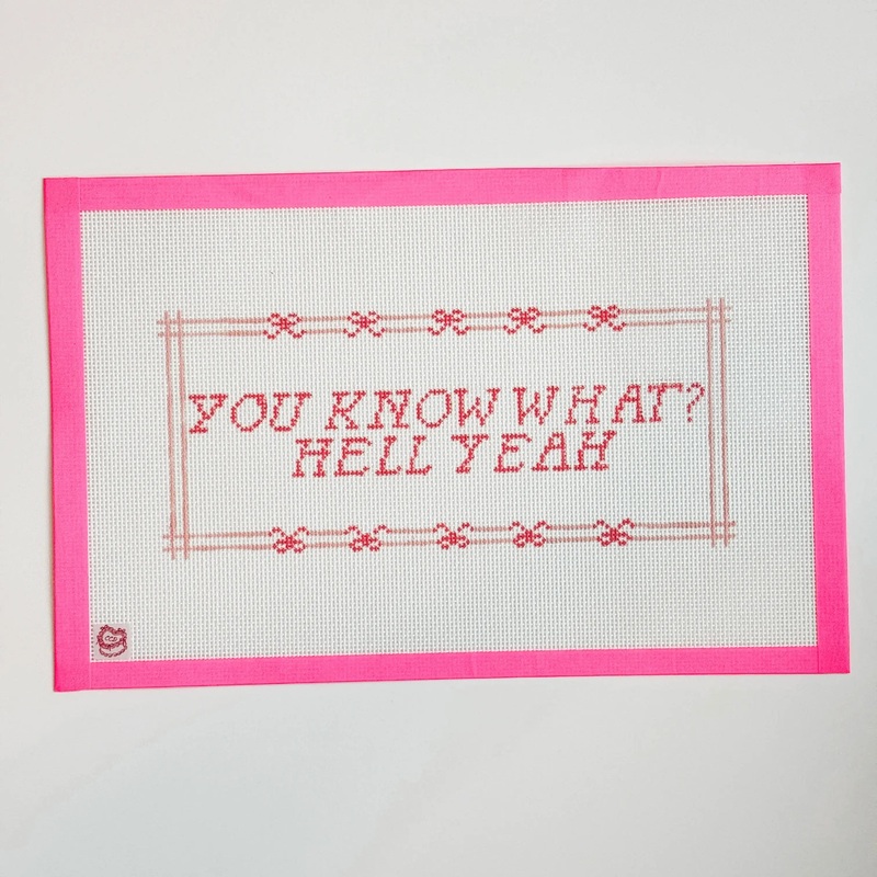 Cotswold Co Designs – Cheeky Saying Bow Needlepoint Canvas 13 Mesh 10×6 (ONLINE ORDER ONLY)