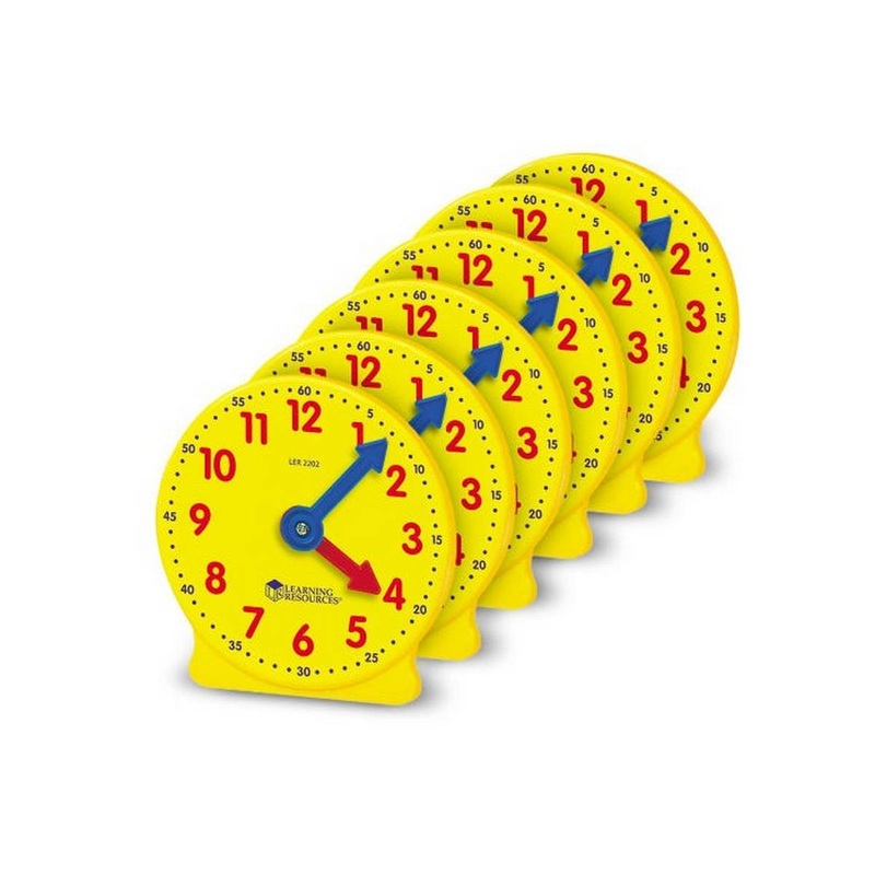Learning Resources Big Time Geared Mini Pupil Clocks (Set of 6)